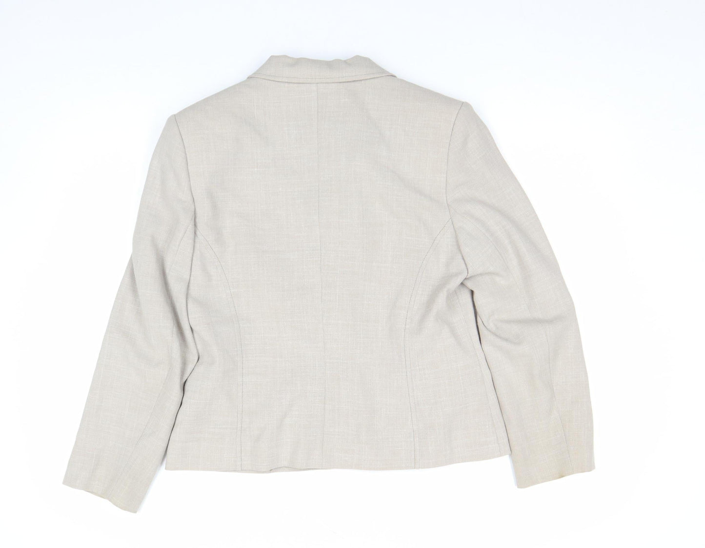 Minuet Women Beige Classic Single-Breasted Blazer Size 12