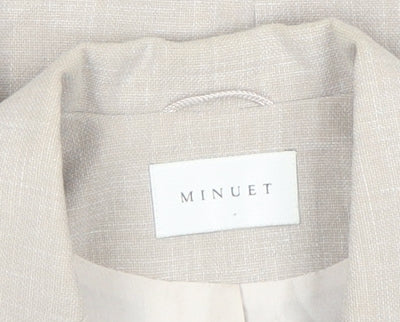 Minuet Women Beige Classic Single-Breasted Blazer Size 12