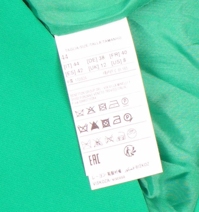 Womens UK Size 12 United Colors of Benetton Regular Green Blazer
