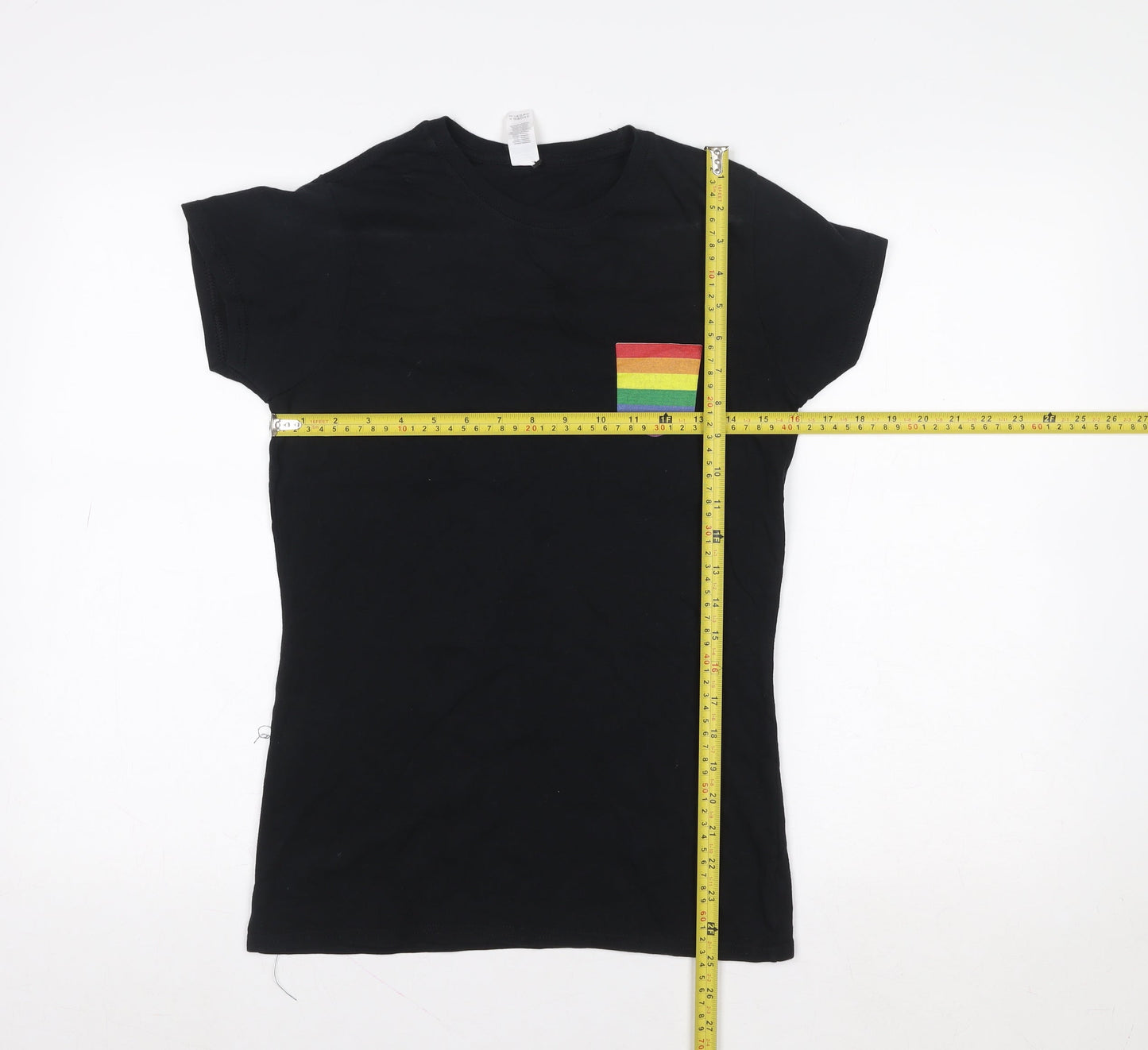 Womens UK Size M Gildan Black Basic T-Shirt