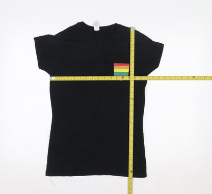 Womens UK Size M Gildan Black Basic T-Shirt