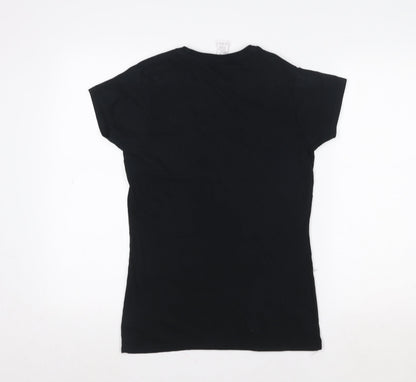 Womens UK Size M Gildan Black Basic T-Shirt