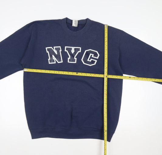 Womens UK Size L Fruit of the Loom Blue Pullover Sweatshirt