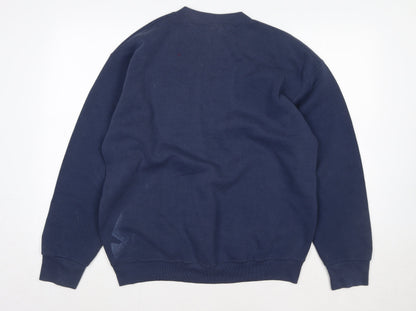 Womens UK Size L Fruit of the Loom Blue Pullover Sweatshirt
