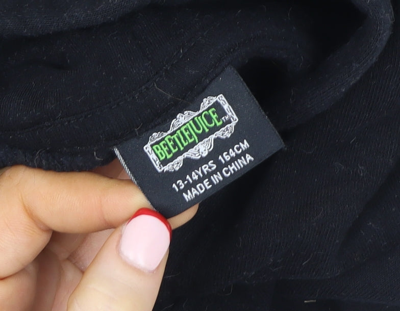 Boys UK Size 13-14 Years Beetlejuice Black Pullover Hoodie