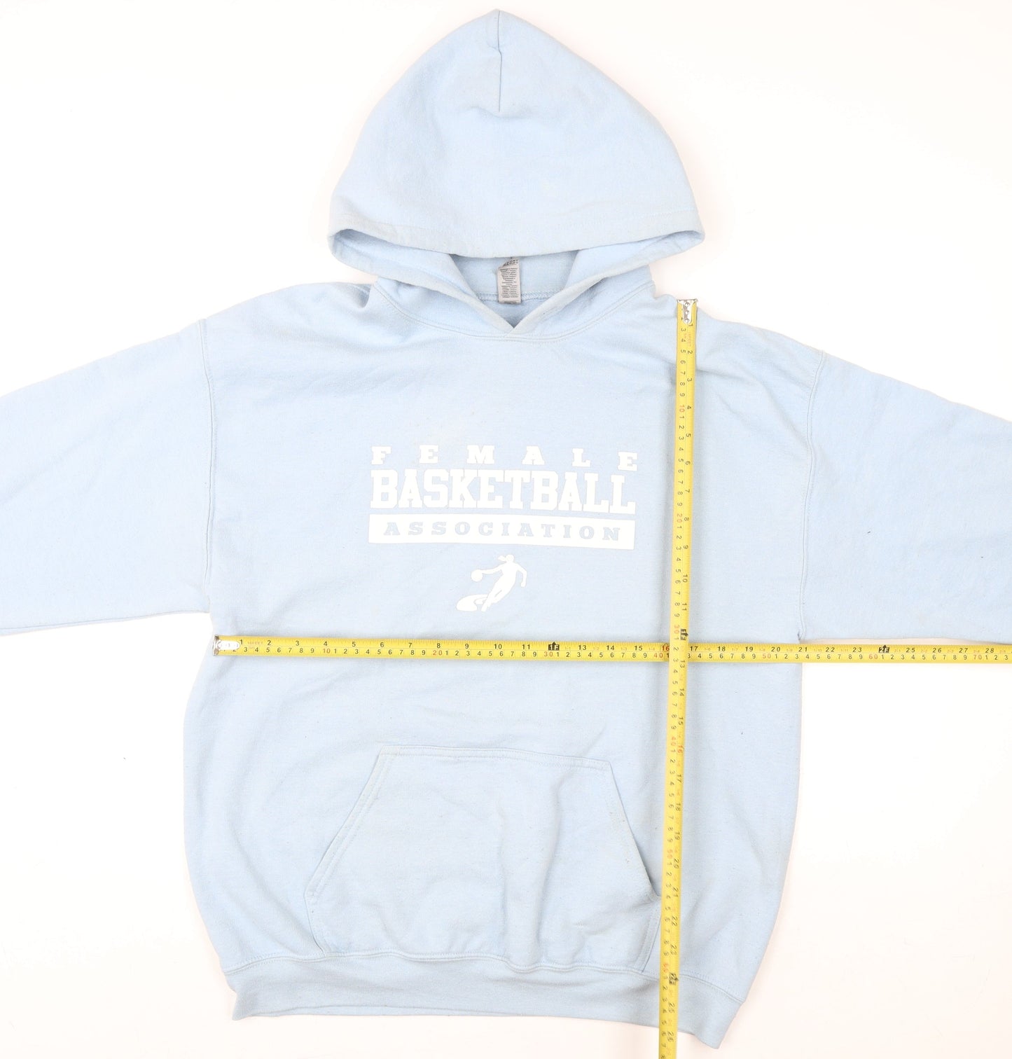 Womens UK Size L Gildan Blue Pullover Hoodie