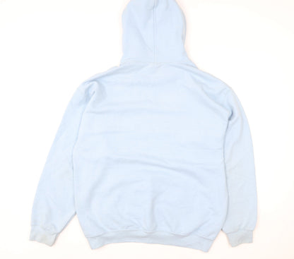 Womens UK Size L Gildan Blue Pullover Hoodie