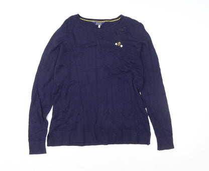 Womens UK Size 10 Joules Blue Pullover Sweatshirt