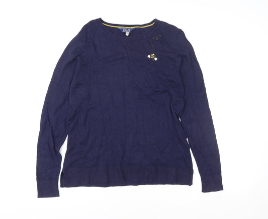 Womens UK Size 10 Joules Blue Pullover Sweatshirt