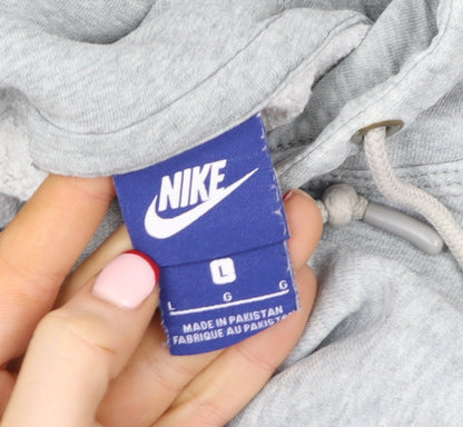 Womens UK Size L Nike Grey Pullover Hoodie