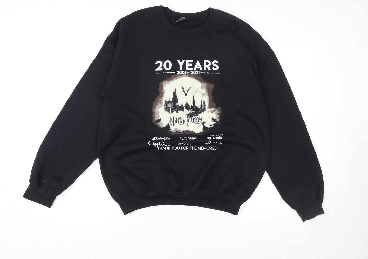 Womens UK Size M Gildan Black Pullover Sweatshirt