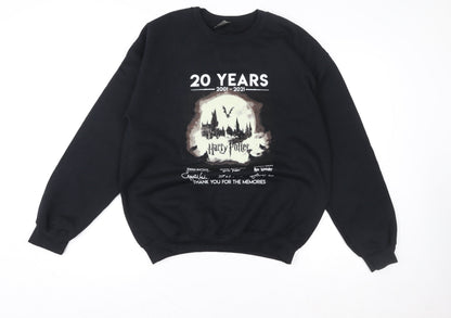 Womens UK Size M Gildan Black Pullover Sweatshirt