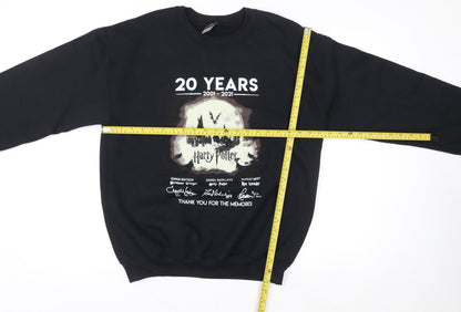 Womens UK Size M Gildan Black Pullover Sweatshirt