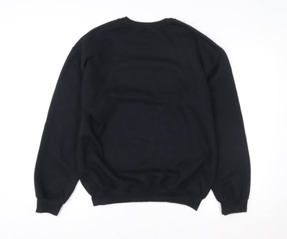 Womens UK Size M Gildan Black Pullover Sweatshirt