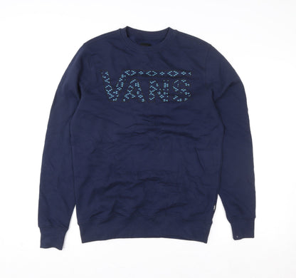 Mens UK Size XS VANS Blue Pullover Sweatshirt