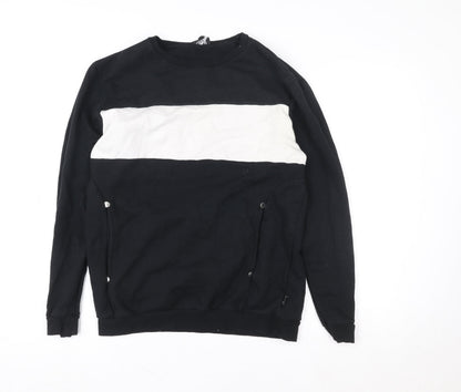 Mens UK Size M boohooMAN Black Pullover Sweatshirt