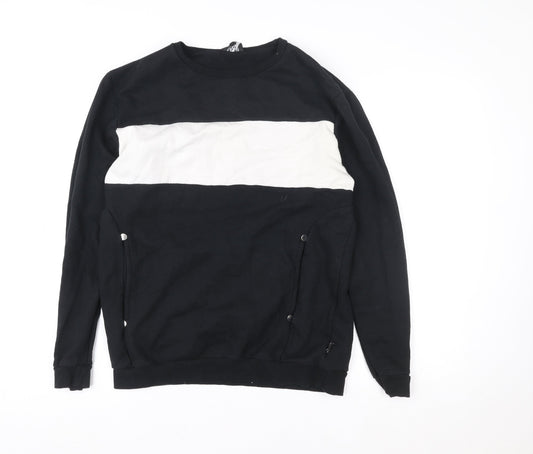 Mens UK Size M boohooMAN Black Pullover Sweatshirt