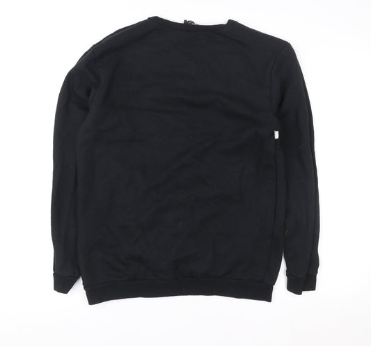 Mens UK Size M boohooMAN Black Pullover Sweatshirt