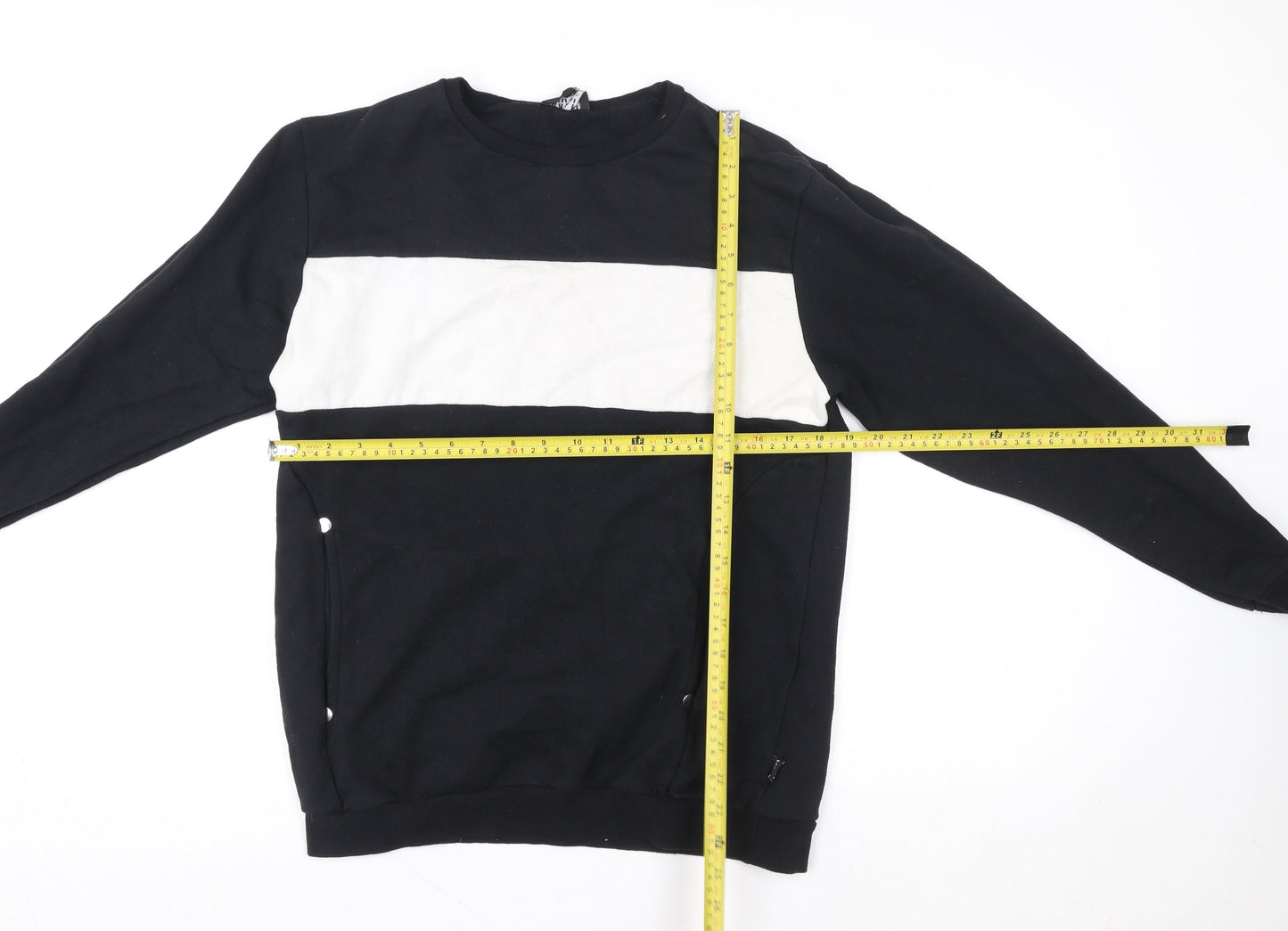 Mens UK Size M boohooMAN Black Pullover Sweatshirt