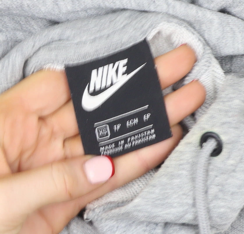 Womens UK Size XS Nike Grey Pullover Hoodie