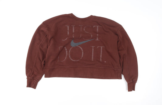 Womens UK Size S Nike Brown Pullover Sweatshirt