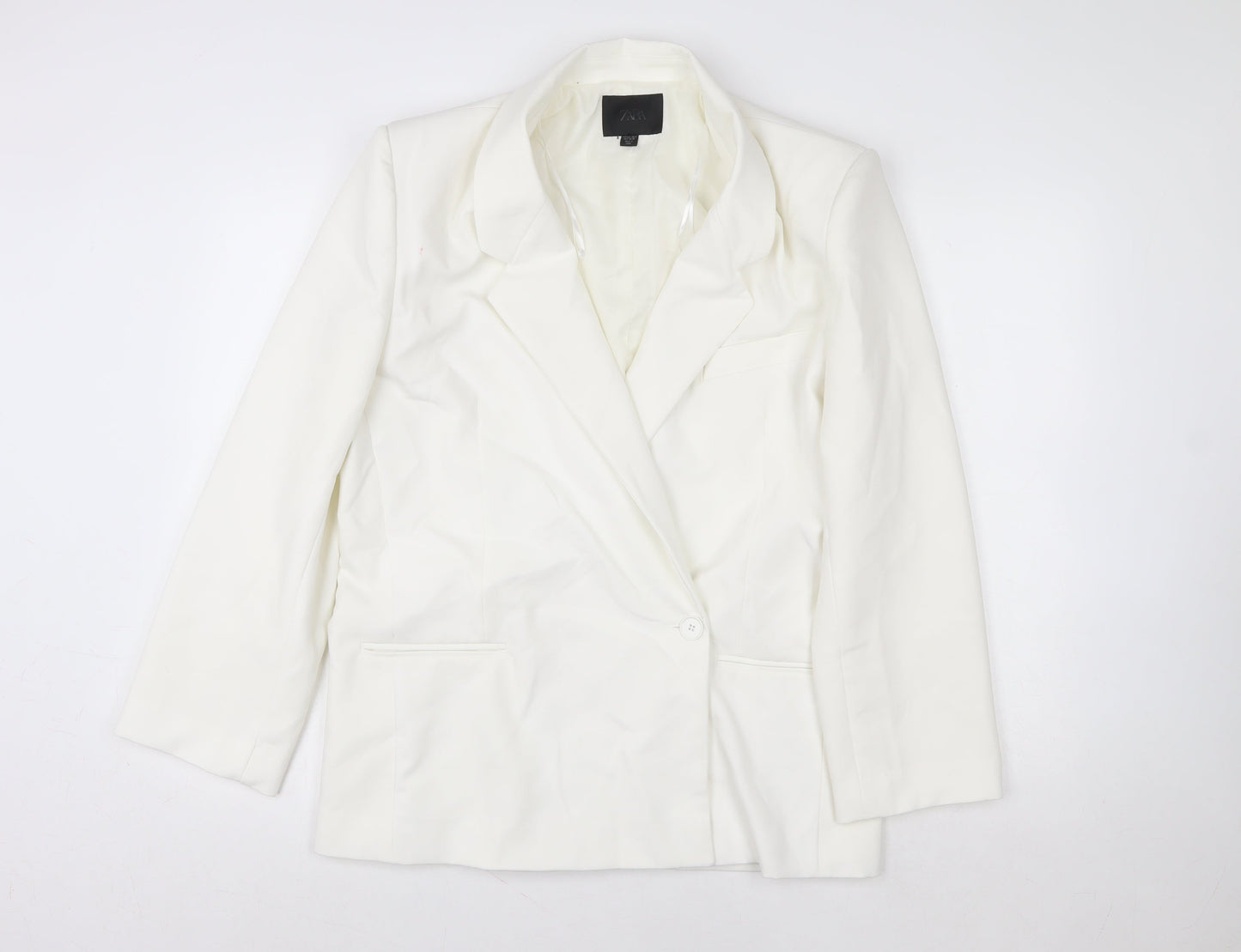 Womens UK Size 8 Zara Regular White Blazer