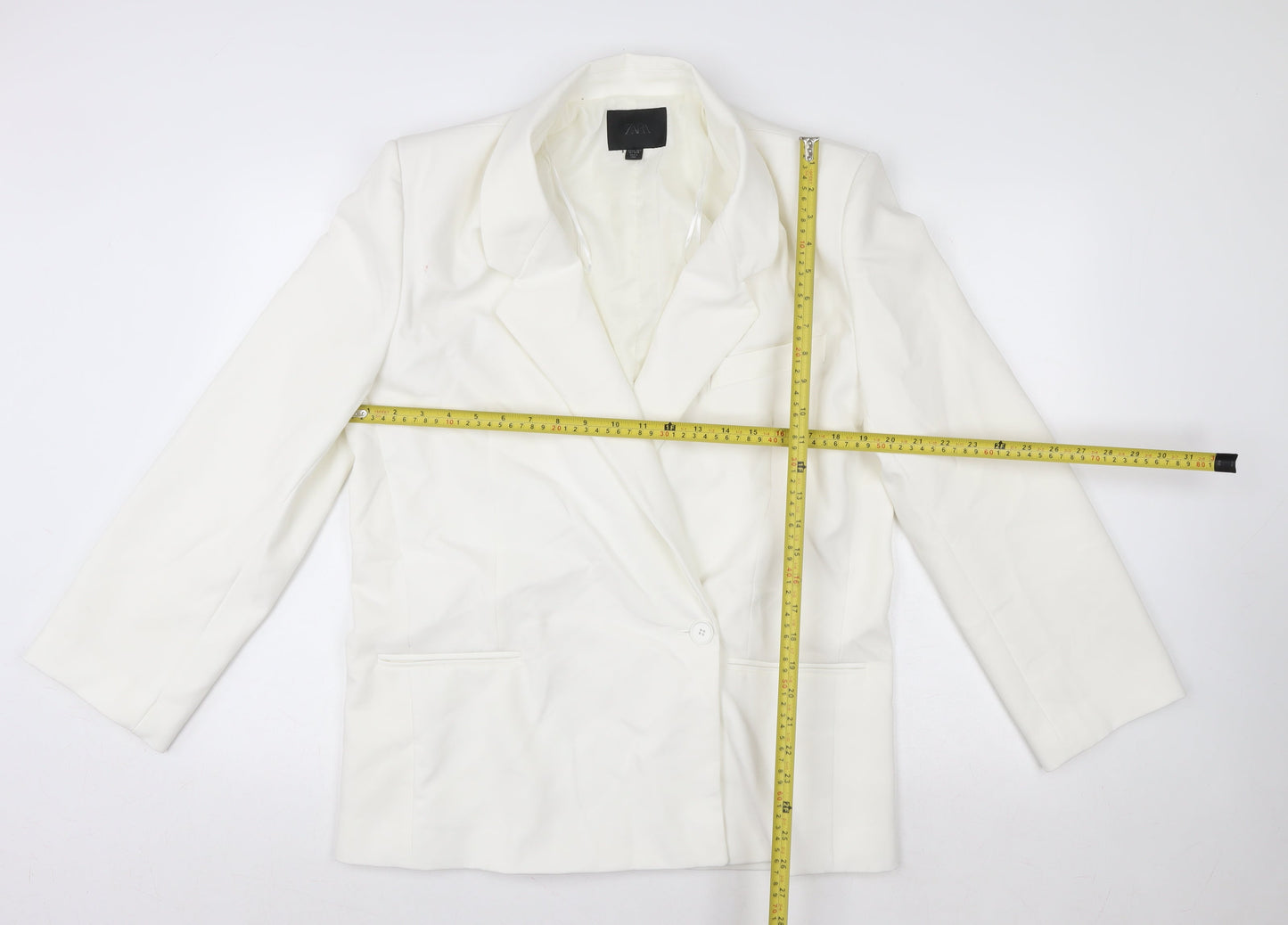 Womens UK Size 8 Zara Regular White Blazer