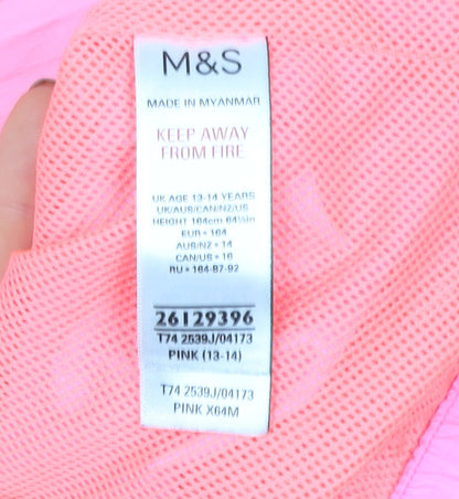Teens UK Size 14 Marks and Spencer Pink Windbreaker Coat