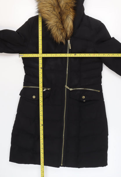 Womens UK Size XS Oasis Black Puffer Jacket