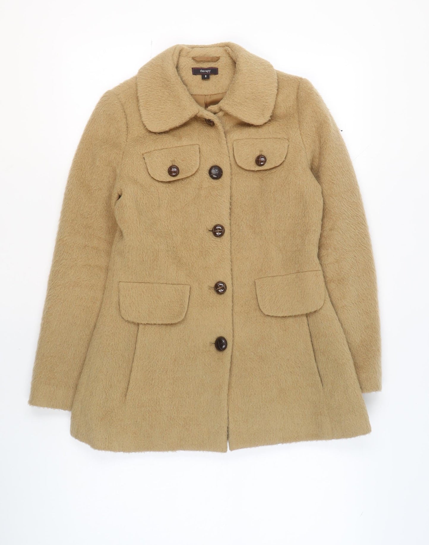Womens UK Size 8 Therapy Beige Overcoat