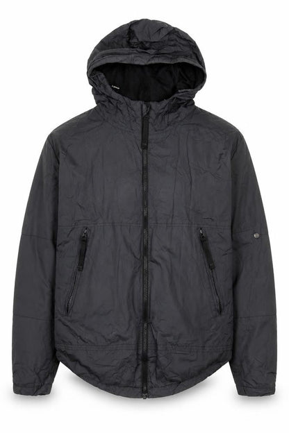 Front view of St. George by Duffer Black XL Women's Windbreaker Hooded Jacket