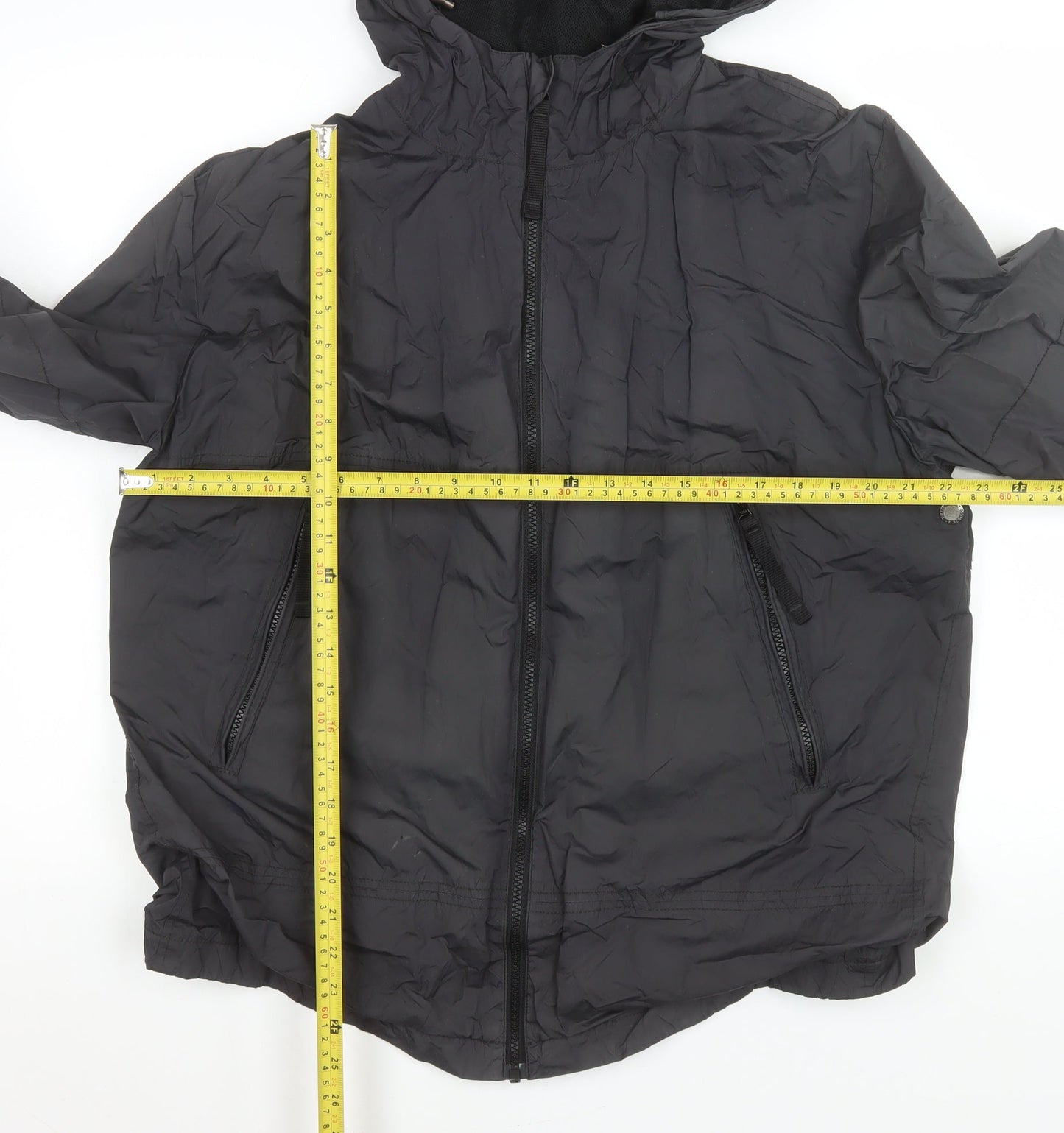 Womens UK Size XL St. George by Duffer Black Windbreaker Coat