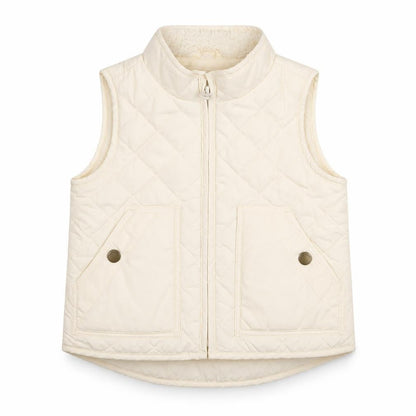 Gap Girls Ivory Quilted Waistcoat 2 Years Lightweight Full Zip Gilet