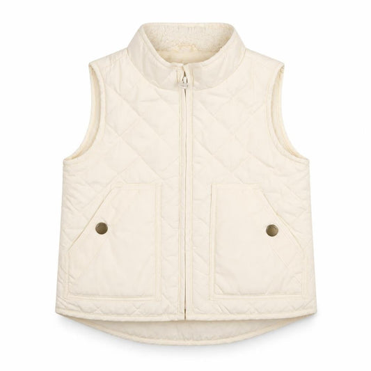 Gap Girls Ivory Quilted Waistcoat 2 Years Lightweight Full Zip Gilet