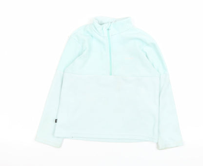 Decathlon Girls Blue Fleece 1/4 Zip Pullover Sweatshirt 4-5 Years