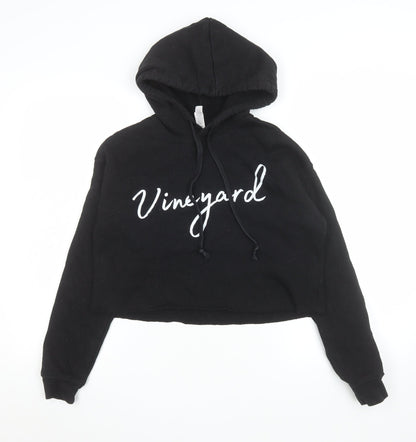 Womens UK Size S Bella + Canvas Black Pullover Hoodie