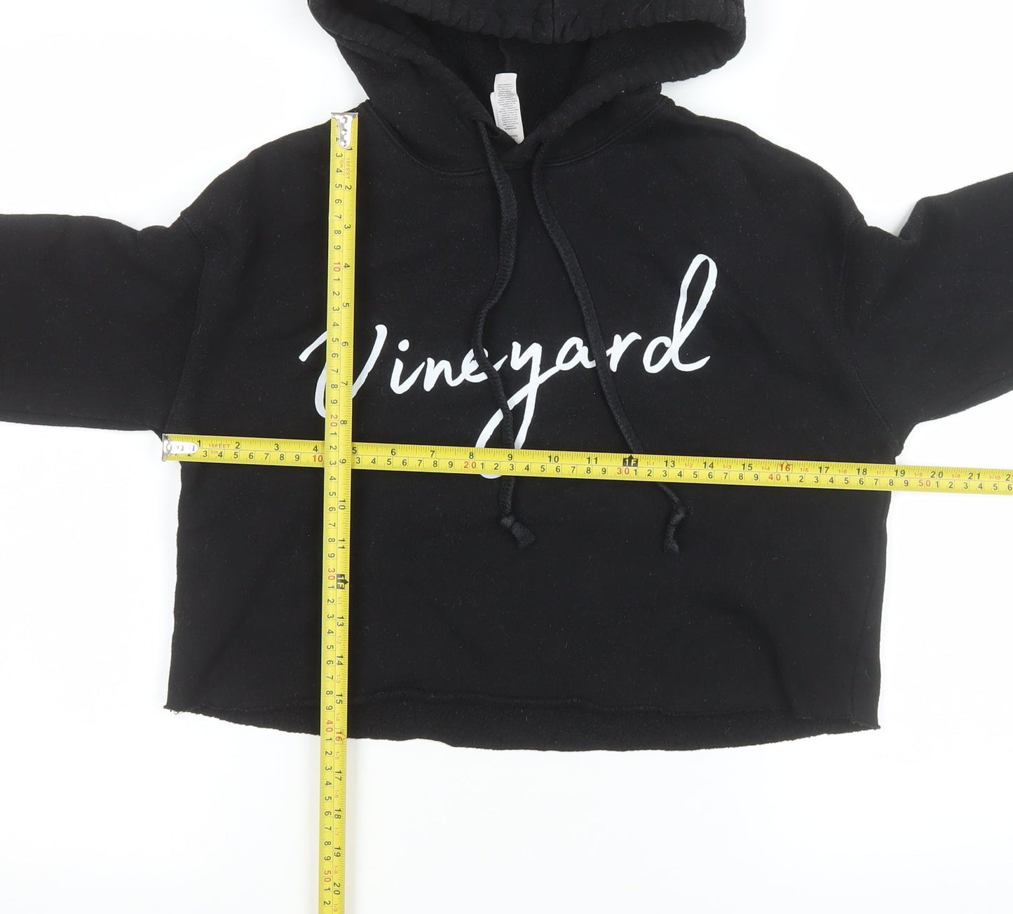 Womens UK Size S Bella + Canvas Black Pullover Hoodie