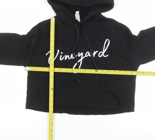 Womens UK Size S Bella + Canvas Black Pullover Hoodie
