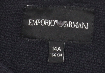 Emporio Armani Boys Black Logo Crew Neck Sweatshirt 14 Years