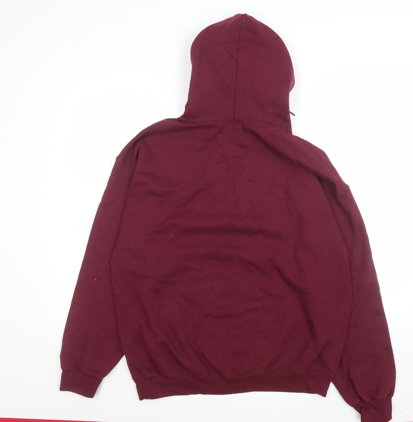 Mens UK Size L Gildan Red Pullover Hoodie