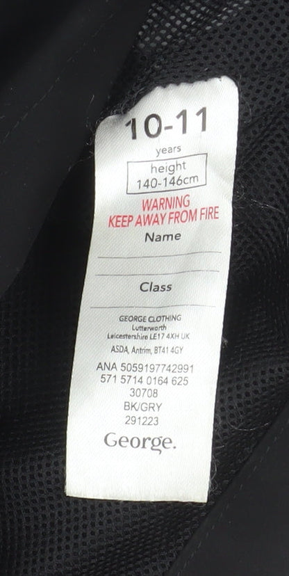 Boys UK Size 10-11 Years George Black Windbreaker Coat