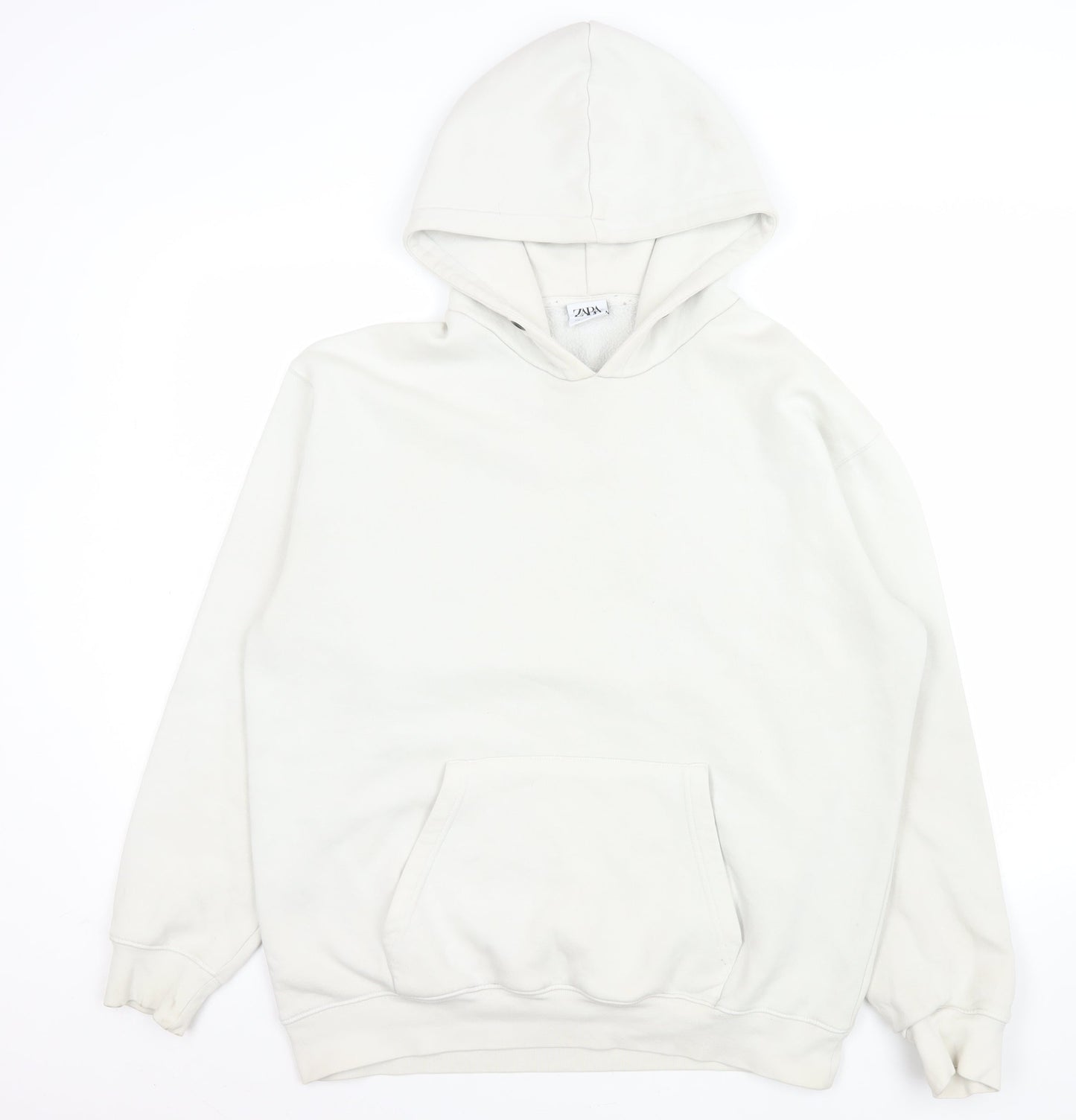 Womens UK Size 16 Zara White Pullover Hoodie