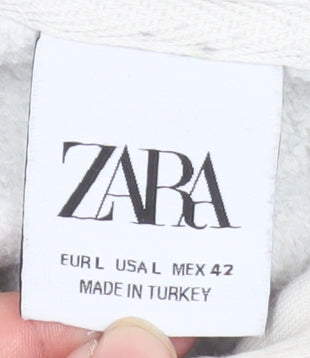Womens UK Size 16 Zara White Pullover Hoodie