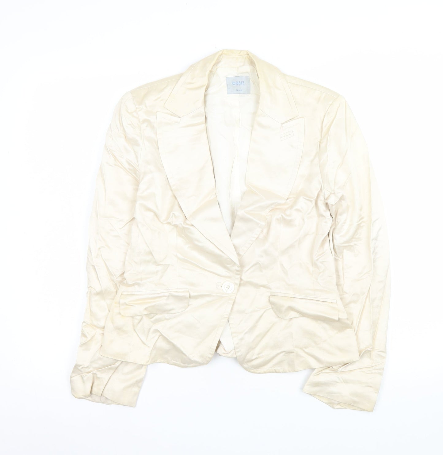 Womens UK Size 14 Oasis Regular Ivory Blazer