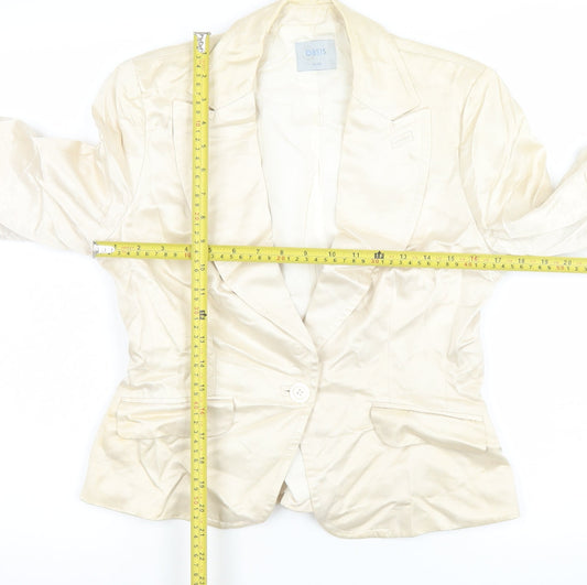 Womens UK Size 14 Oasis Regular Ivory Blazer