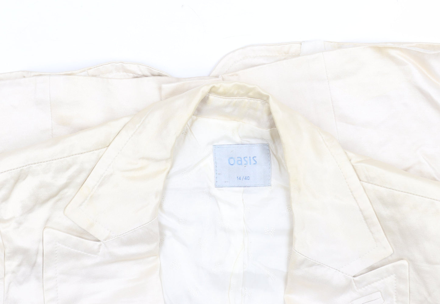Womens UK Size 14 Oasis Regular Ivory Blazer
