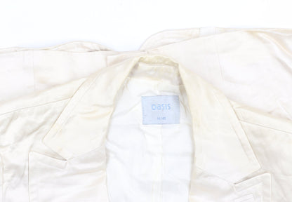 Womens UK Size 14 Oasis Regular Ivory Blazer