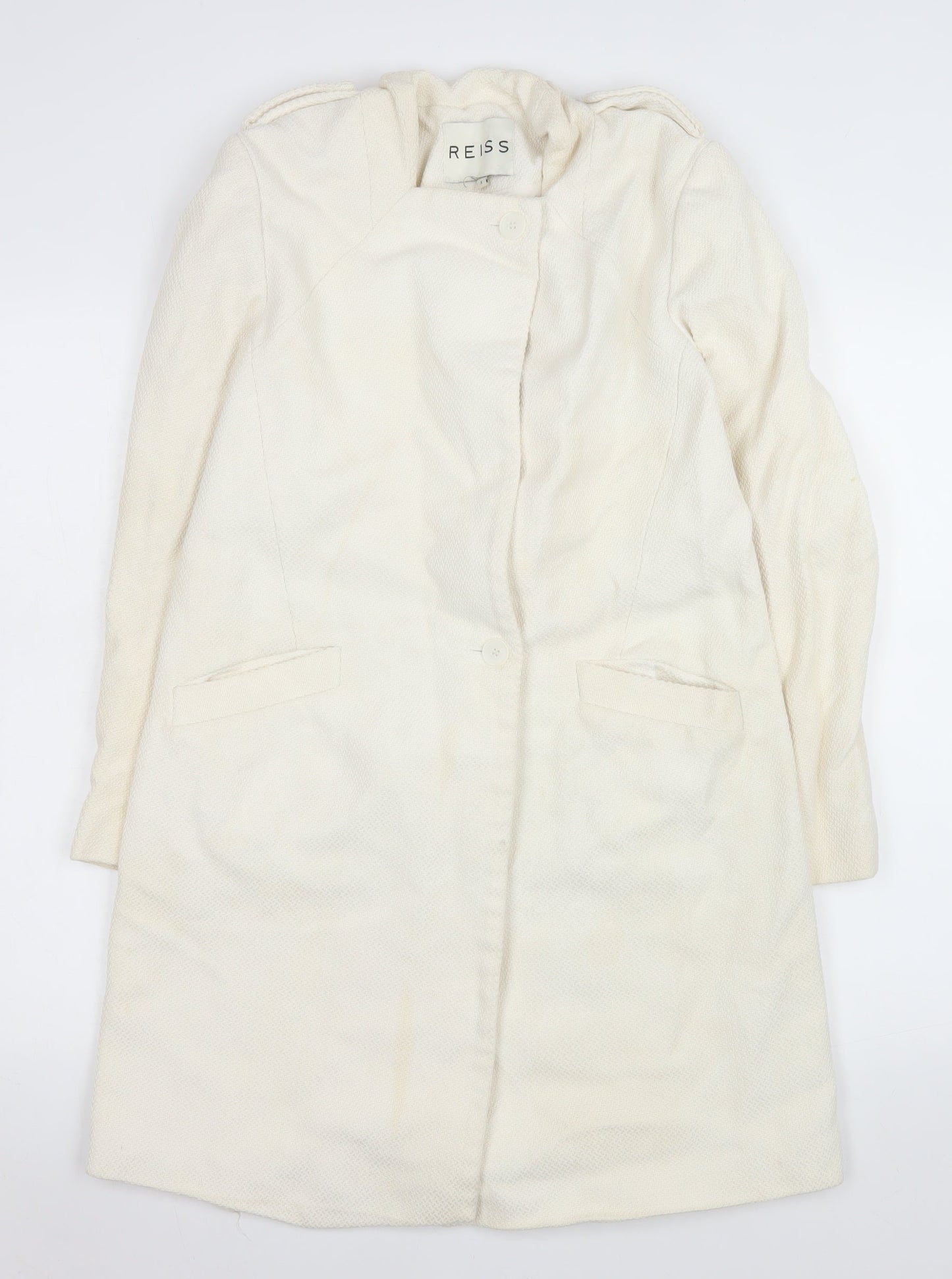 Womens UK Size S Reiss Ivory Overcoat