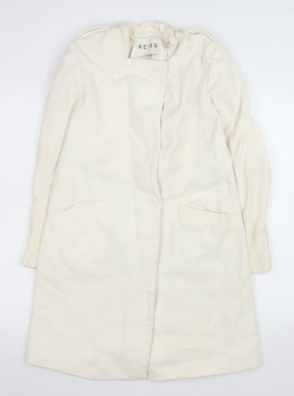 Womens UK Size S Reiss Ivory Overcoat