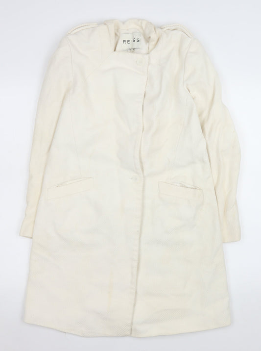 Womens UK Size S Reiss Ivory Overcoat